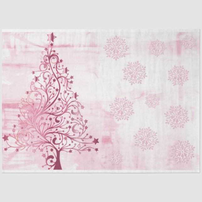 A Pink Water Colour Christmas Series Design 3 Tissue Paper (Front)