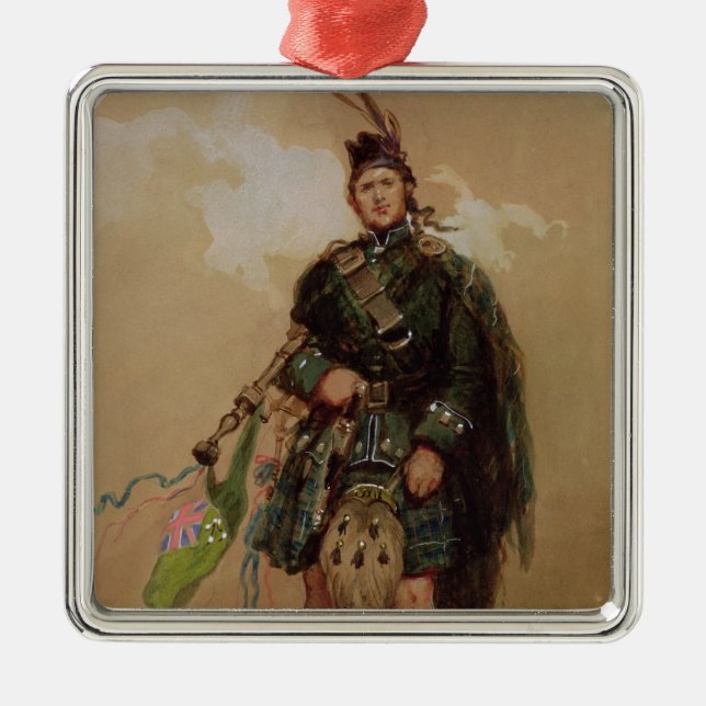 A Piper of the 79th Highlanders at Chobham Metal Ornament (Front)