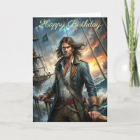 A Pirate from a Ship Birthday Card