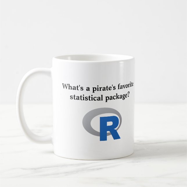 A pirate's favourite statistical package coffee mug (Left)