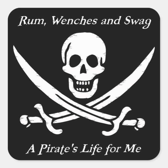 A Pirates Life black stickers - pack of 20 (Front)