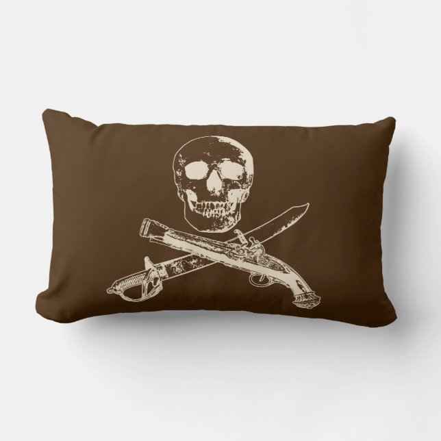 A Pirates Life doublesidedskullpillow_2 Lumbar Pillow (Front)
