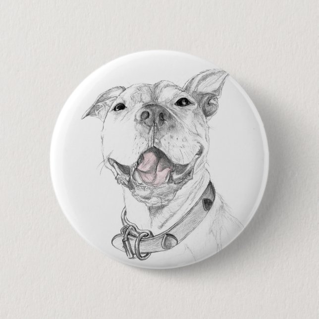A Pit Bull Smile 2 Inch Round Button (Front)