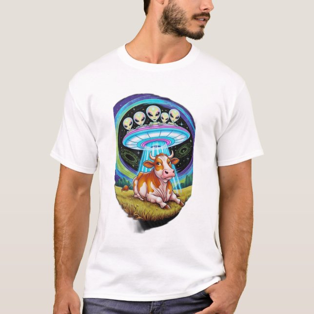 A pizza slice high-fiving a burger. T-Shirt (Front)