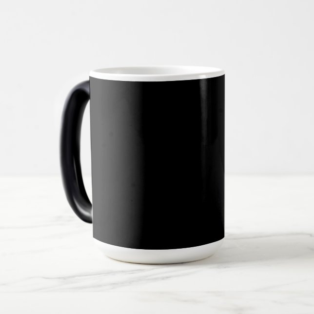 A plain dark black textured background fills  magic mug (Front Left)