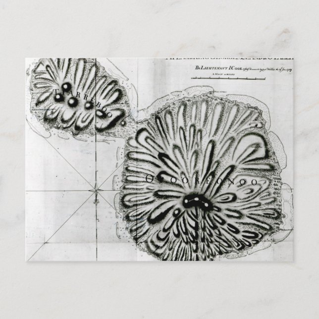 A Plan of King Georges Island or Otheite, 1769 Postcard (Front)
