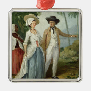 A Planter and his Wife, Attended by a Servant, c.1 Metal Ornament