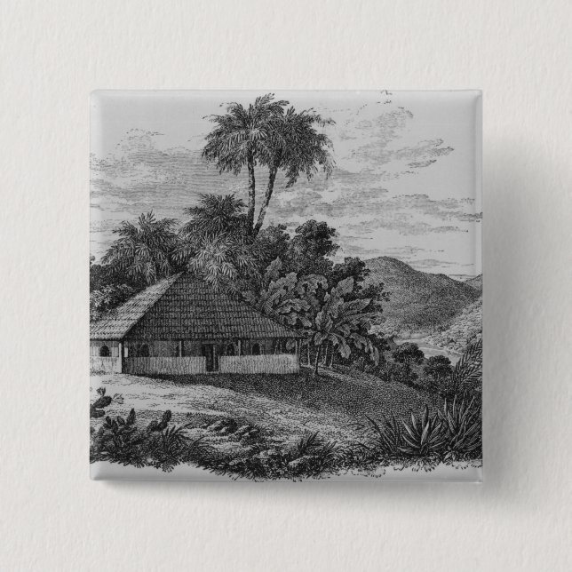 A Planter's House in Brazil 2 Inch Square Button (Front)