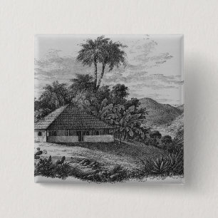 A Planter's House in Brazil 2 Inch Square Button