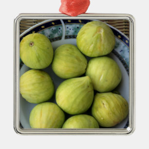 A plate of fresh Mediterranean Figs Metal Ornament
