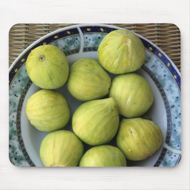 A plate of fresh Mediterranean Figs Mouse Pad (Front)