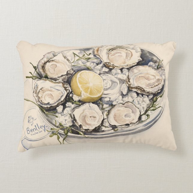 A Plate of Oysters 2012 Accent Pillow (Front)