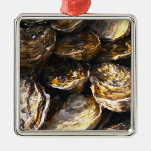A plate of oysters. metal ornament