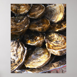 A plate of oysters. poster