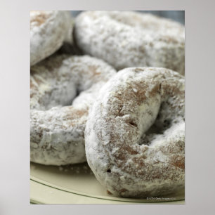 A plate of sugar doughnuts poster