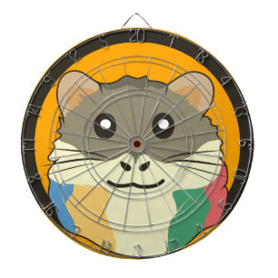 A playful and funny hamster dartboard