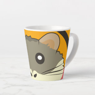 A playful and funny hamster latte mug