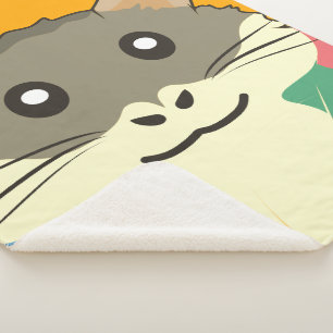 A playful and funny hamster sherpa blanket
