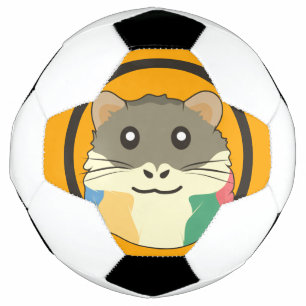 A playful and funny hamster soccer ball