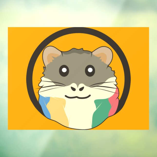 A playful and funny hamster window cling (Sheet 3)