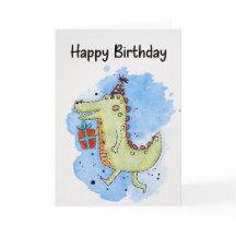 A playful animal design for a kids birthday card.