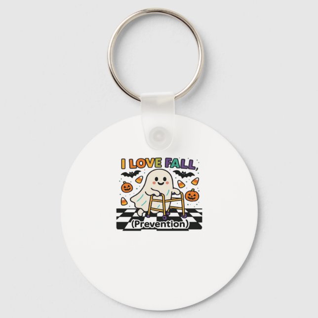 A playful design featuring a pumpkin witch with a  keychain (Front)