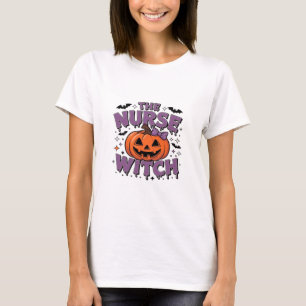 A playful design featuring a pumpkin witch with a  T-Shirt
