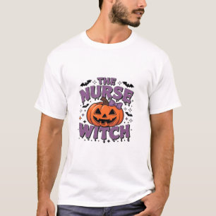 A playful design featuring a pumpkin witch with a  T-Shirt