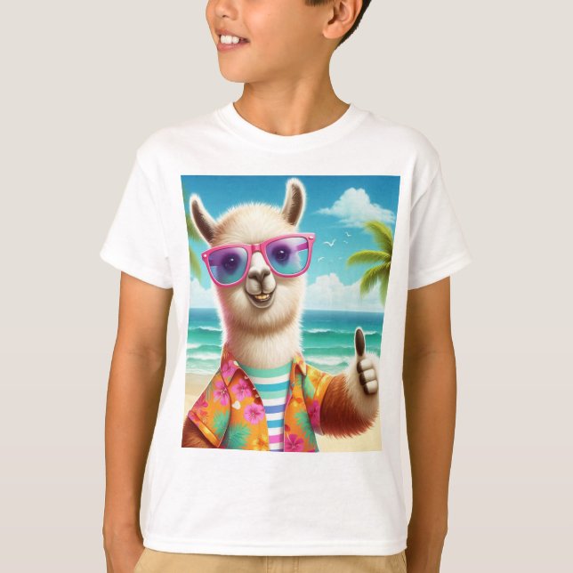 A playful llama wearing sunglasses T-Shirt (Front)