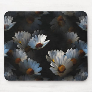 A Plethora Of Floating Daisies Isolated On Black Mouse Pad