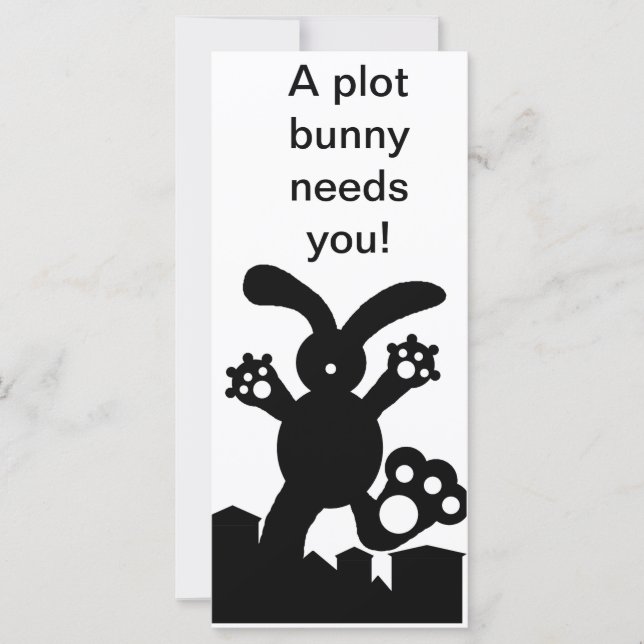 A plot bunny needs you! Book marks (Front)