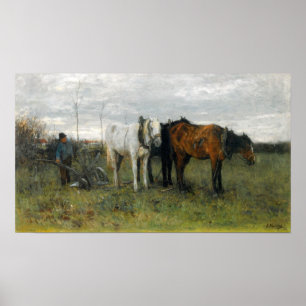 A Ploughing Farmer Poster