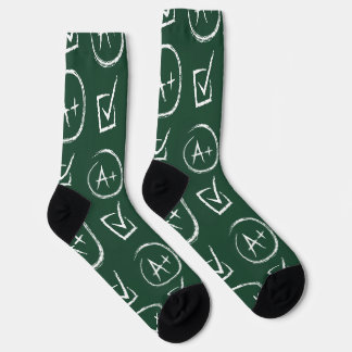 A-Plus & Checks Fashion Print Crew Socks