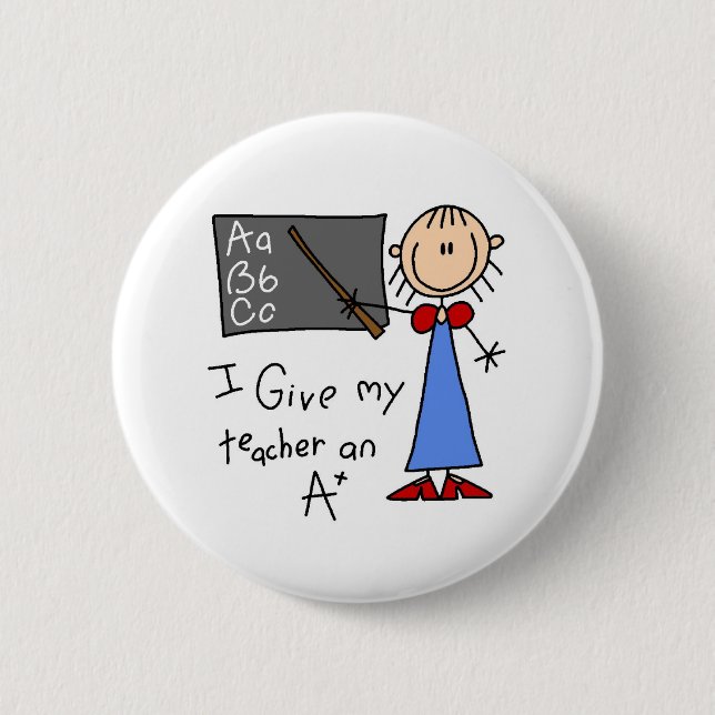 A Plus Teacher 2 Inch Round Button (Front)