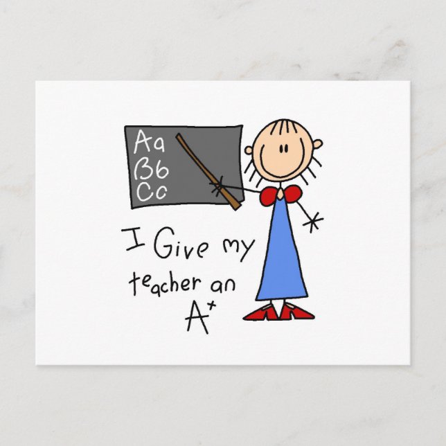 A Plus Teacher Postcard (Front)