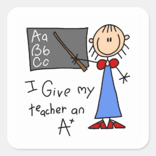 A Plus Teacher Square Sticker