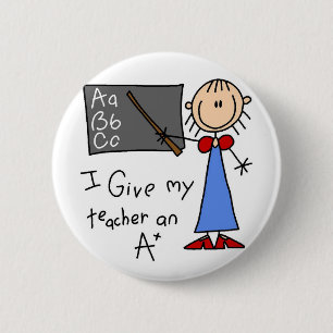 A Plus Teacher Tshirts and Gifts 2 Inch Round Button