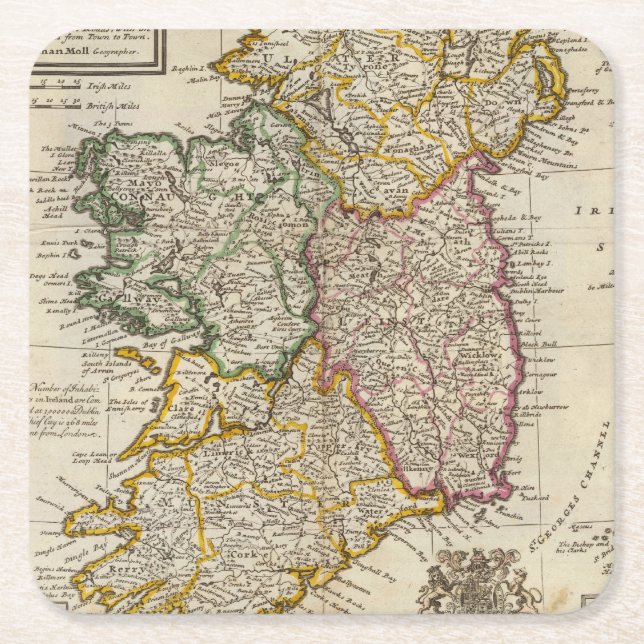 A pocket companion of Ireland Square Paper Coaster (Front)