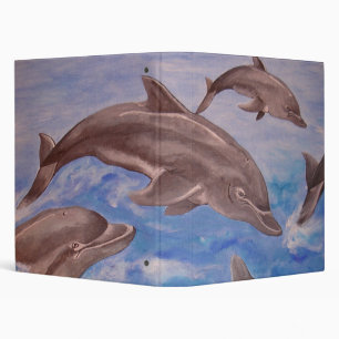 A Pod of Playful Jumping Dolphins Binder
