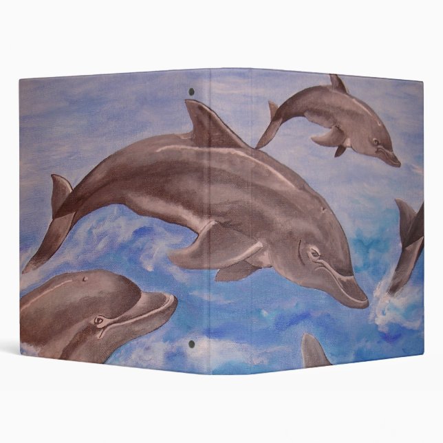 A Pod of Playful Jumping Dolphins Binder (Background)