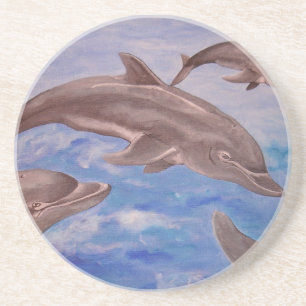 A Pod of Playful Jumping Dolphins Coaster