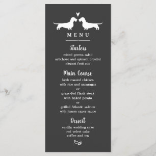 À poils durs Dachshund Silhouettes Menu Mariage