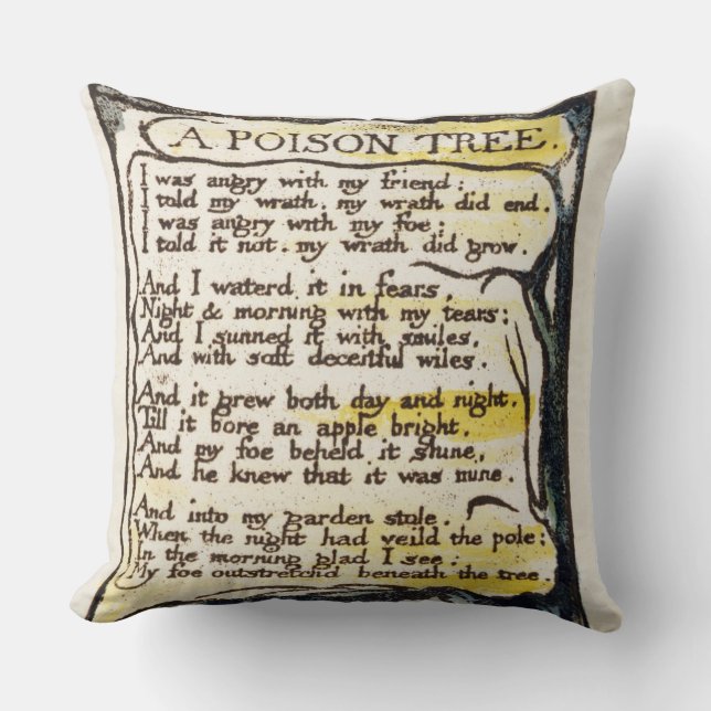 'A Poison Tree', plate 50 (Bentley 49) from 'Songs Throw Pillow (Front)