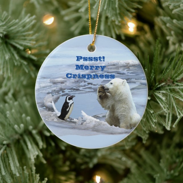 A Polar Bear Christmas Ceramic Ornament (Tree)