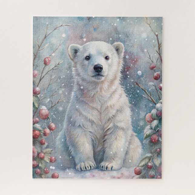 A Polar Bear Cub in Winter Jigsaw Puzzle (Vertical)