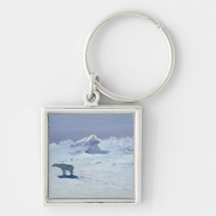 A Polar Bear Hunting in Moonlit Night, 1899 Keychain