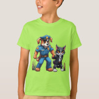 a police dog and a mean cat - humour