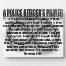 A POLICE OFFICER'S PRAYER PLAQUE