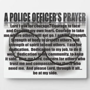 A POLICE OFFICER'S PRAYER PLAQUE