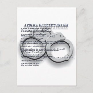 A POLICE OFFICER'S PRAYER POSTCARD